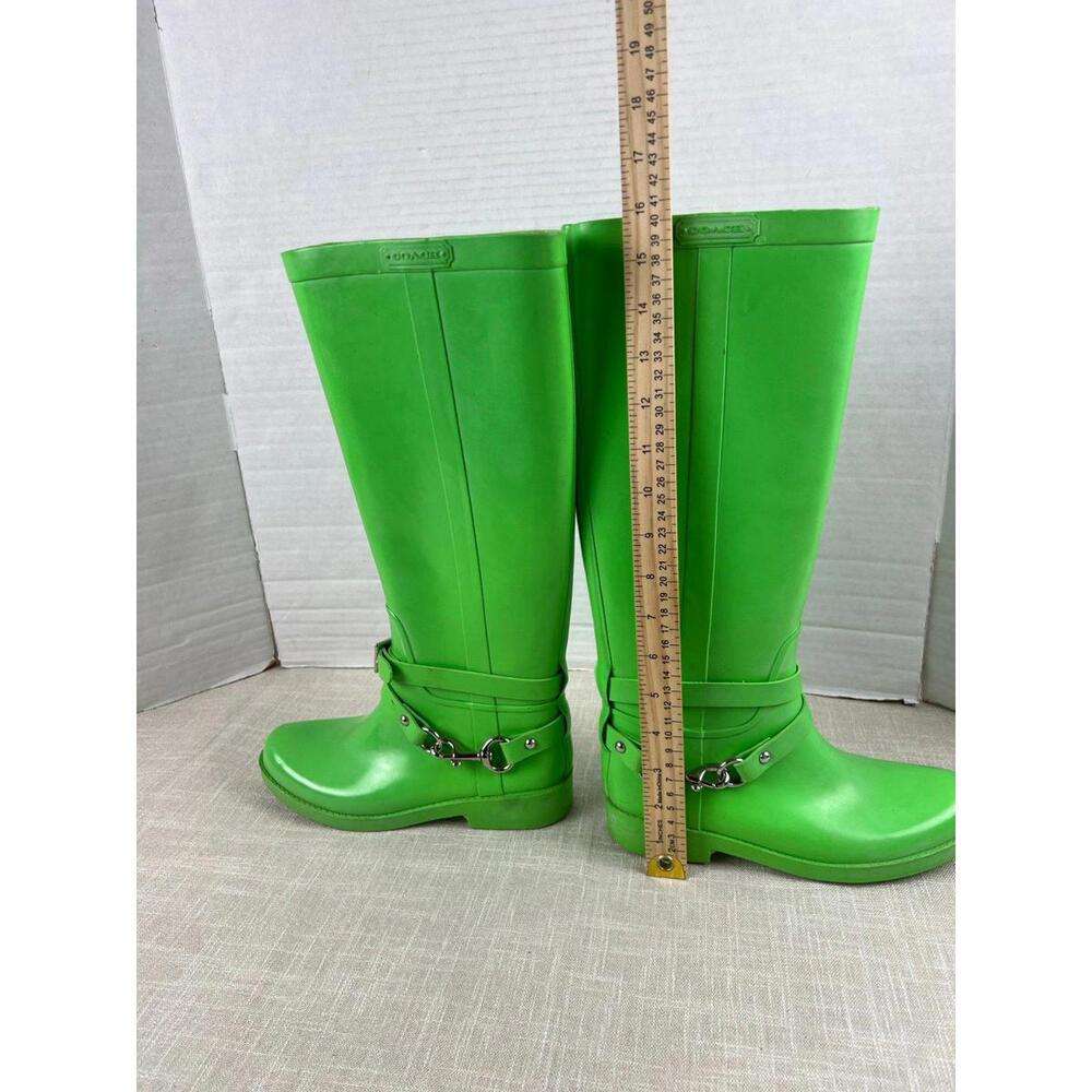 Coach Lori Model Tall Rubber Rain Boots Womens Sz 6 - Picture 4 of 12